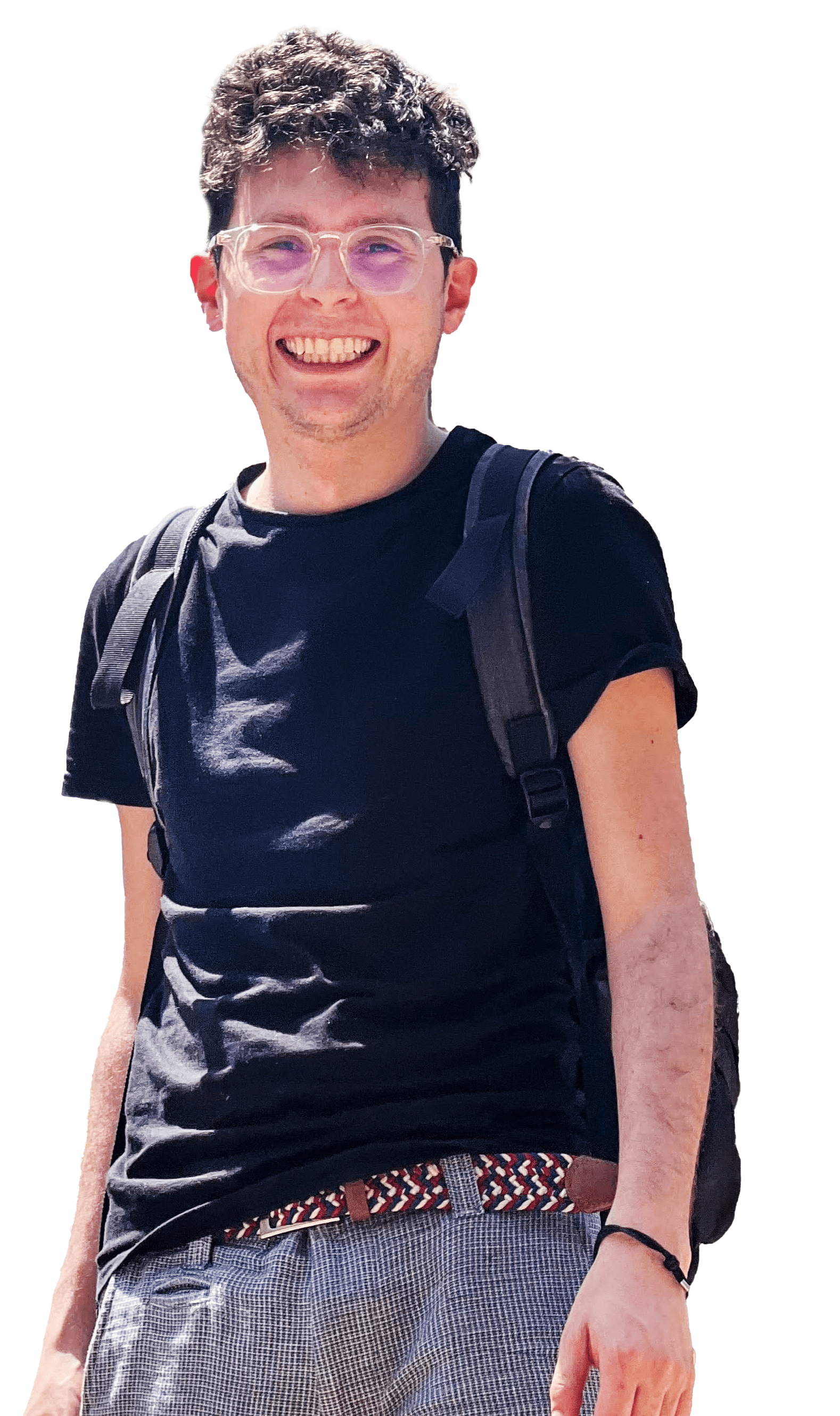 Camilo with a backpack